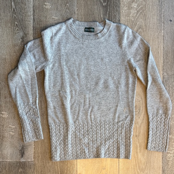 Golfino Sweaters - Oulino Gray Women's Crewneck Cotton/cashmere Sweater 0048